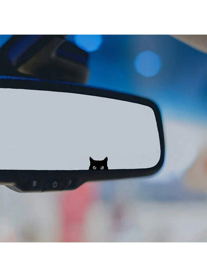 Cat Peeker Decal, Car Decal, Black Cat Peeker Sticker, Blank Button, Vinyl Decal, Car Stickers, Vinyl Stickers, Eject Sticker, Cat Deca