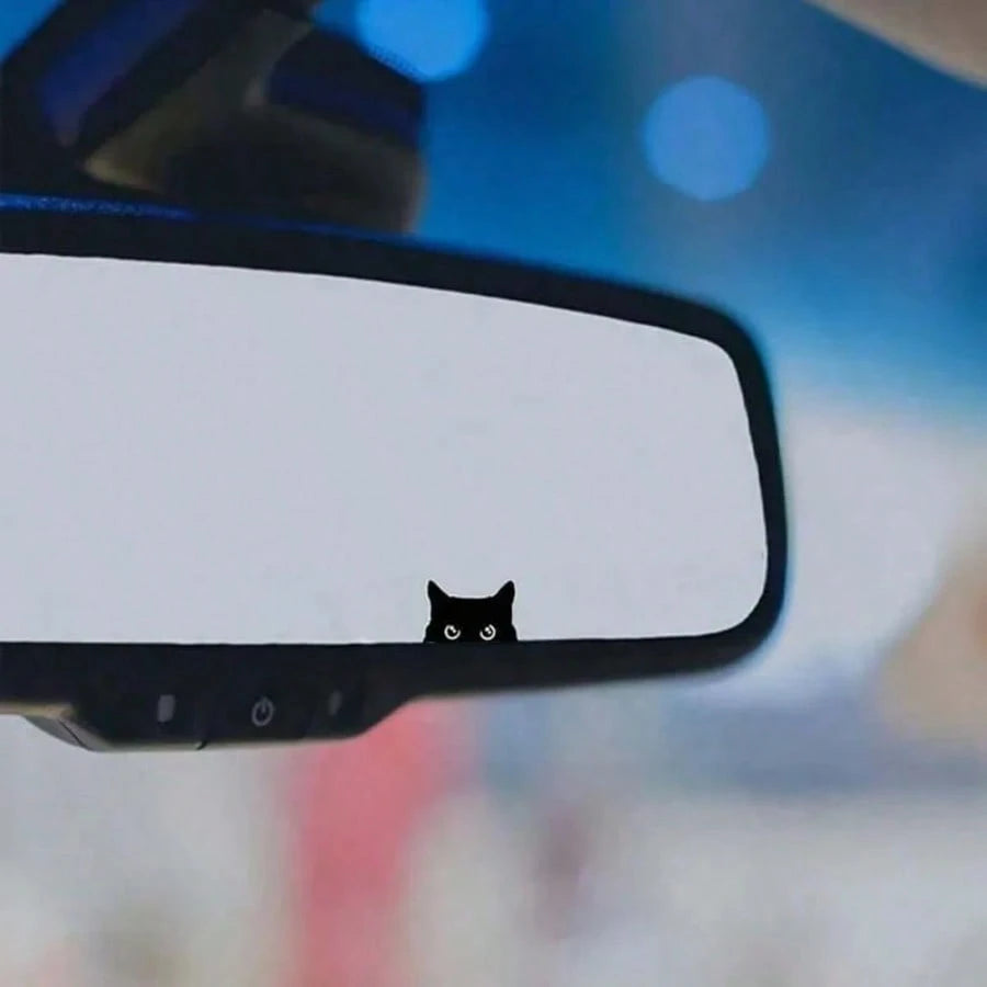Cat Peeking Sticker, Car Sticker, Black Cat Peeking Sticker, Blank Button, Vinyl Sticker, Car Sticker, Vinyl Sticker, Pop-Up Sticker, Cat Sticker