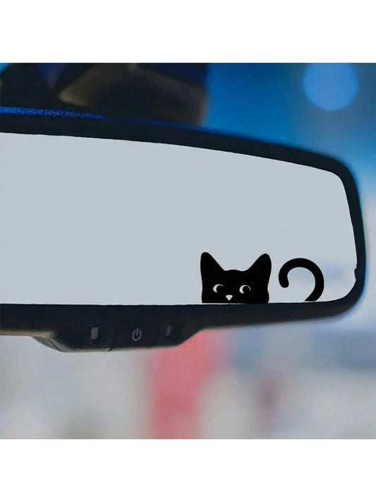 Cat Stickers, Mini Cat, Peeping Cat, Rearview Mirror Sticker, Car Sticker, Indoor & Outdoor Vinyl Sticker, Mini Sticker