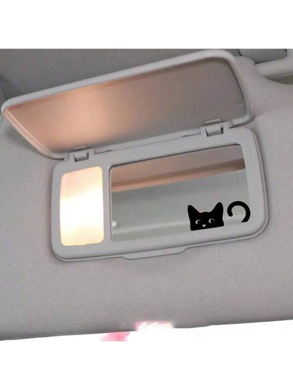 Cat Stickers, Mini Cat, Peeping Cat, Rearview Mirror Sticker, Car Sticker, Indoor & Outdoor Vinyl Sticker, Mini Sticker