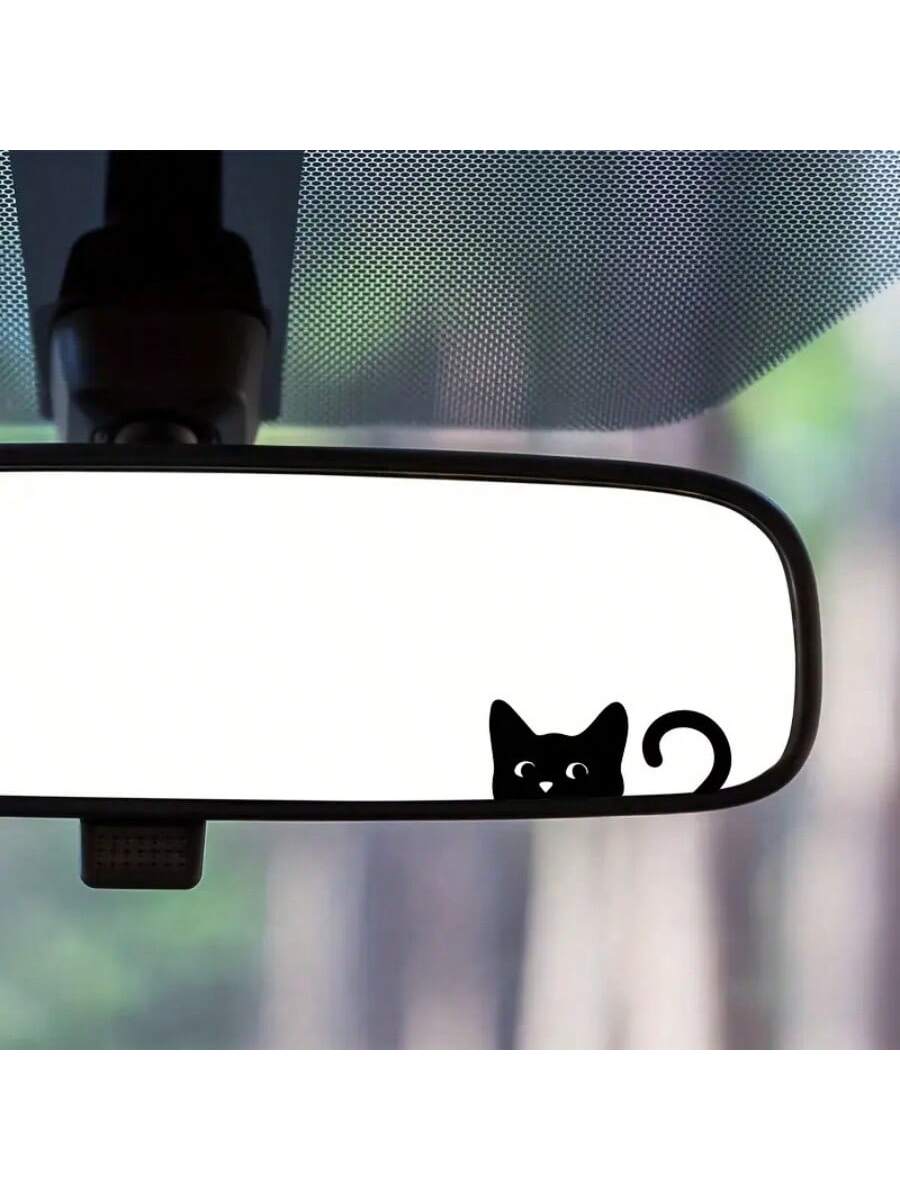Cat Stickers, Mini Cat, Peeping Cat, Rearview Mirror Sticker, Car Sticker, Indoor & Outdoor Vinyl Sticker, Mini Sticker
