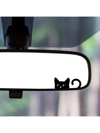 Cat Stickers, Mini Cat, Peeping Cat, Rearview Mirror Sticker, Car Sticker, Indoor & Outdoor Vinyl Sticker, Mini Sticker