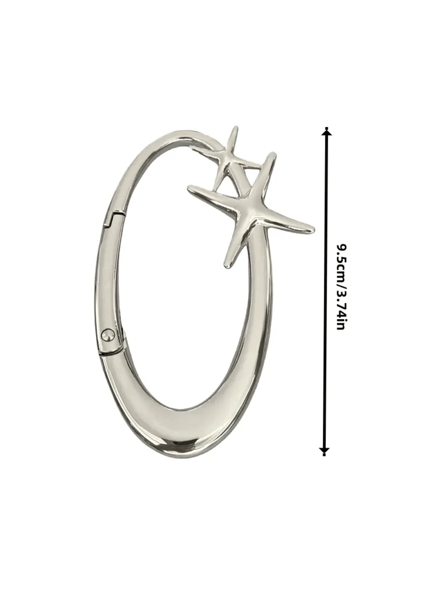 Chic Star Oval Keychain- Zinc Alloy Perfect For Bags & Waist Accessories Ideal For Outdoor Adventures Gifts For Women Valentines