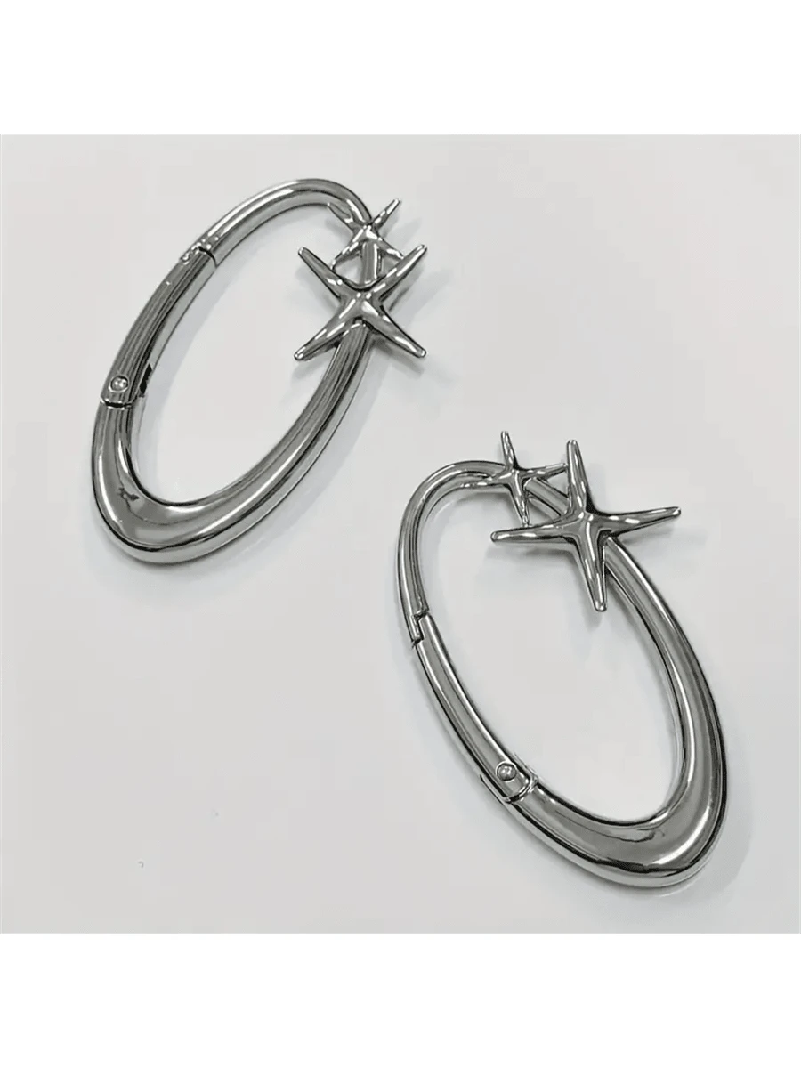 Chic Star Oval Keychain- Zinc Alloy Perfect For Bags & Waist Accessories Ideal For Outdoor Adventures Gifts For Women Valentines