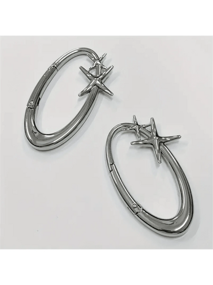 Chic Star Oval Keychain- Zinc Alloy Perfect For Bags & Waist Accessories Ideal For Outdoor Adventures Gifts For Women Valentines