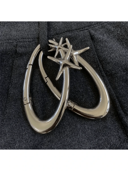 Chic Star Oval Keychain- Zinc Alloy Perfect For Bags & Waist Accessories Ideal For Outdoor Adventures Gifts For Women Valentines