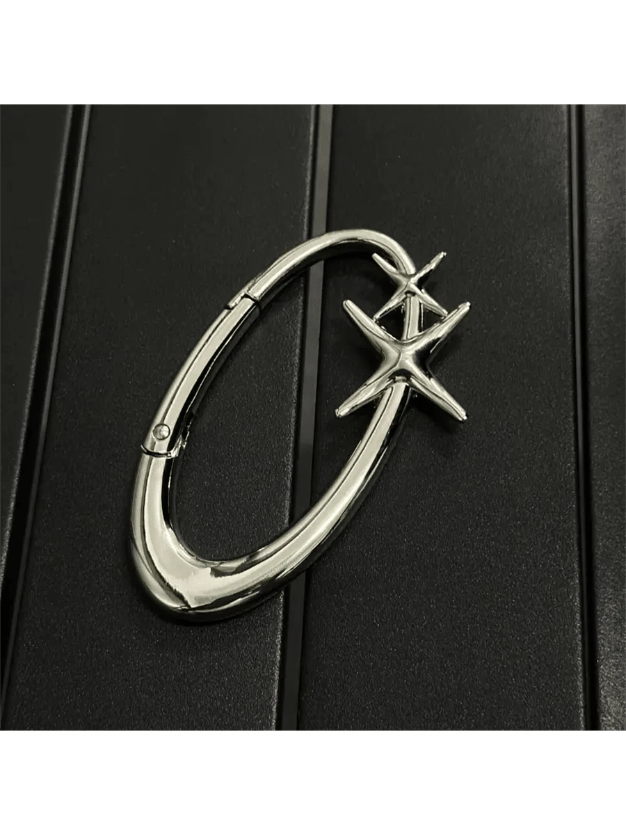 Chic Star Oval Keychain- Zinc Alloy Perfect For Bags & Waist Accessories Ideal For Outdoor Adventures Gifts For Women Valentines