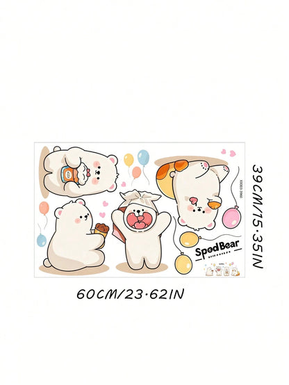Children's Bedroom Cartoon Wall Stickers Self-Adhesive Wardrobe Door Renewal Stickers Cabinet Wall Playful Decor Stickers