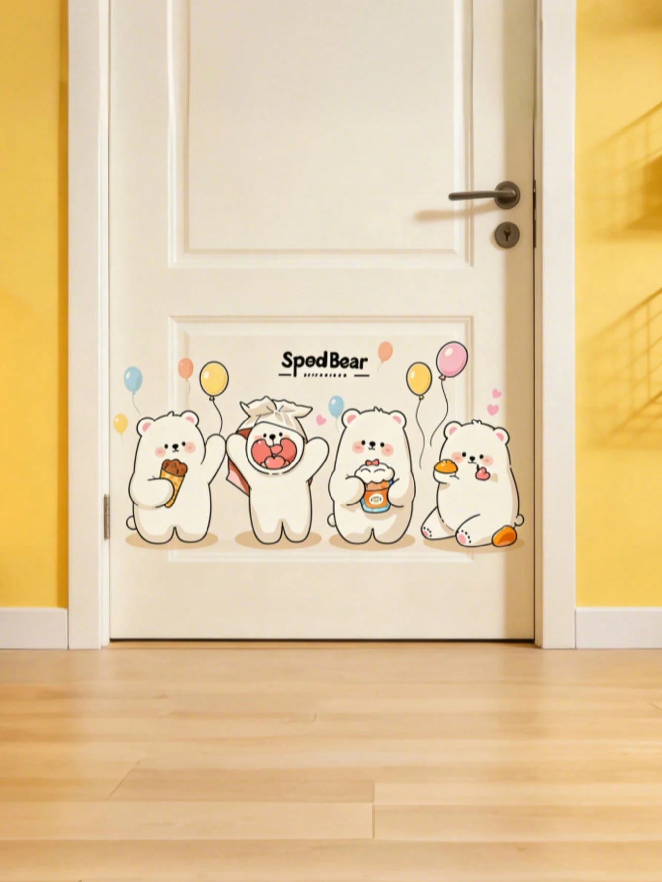 Children's Bedroom Cartoon Wall Stickers Self-Adhesive Wardrobe Door Renewal Stickers Cabinet Wall Playful Decor Stickers