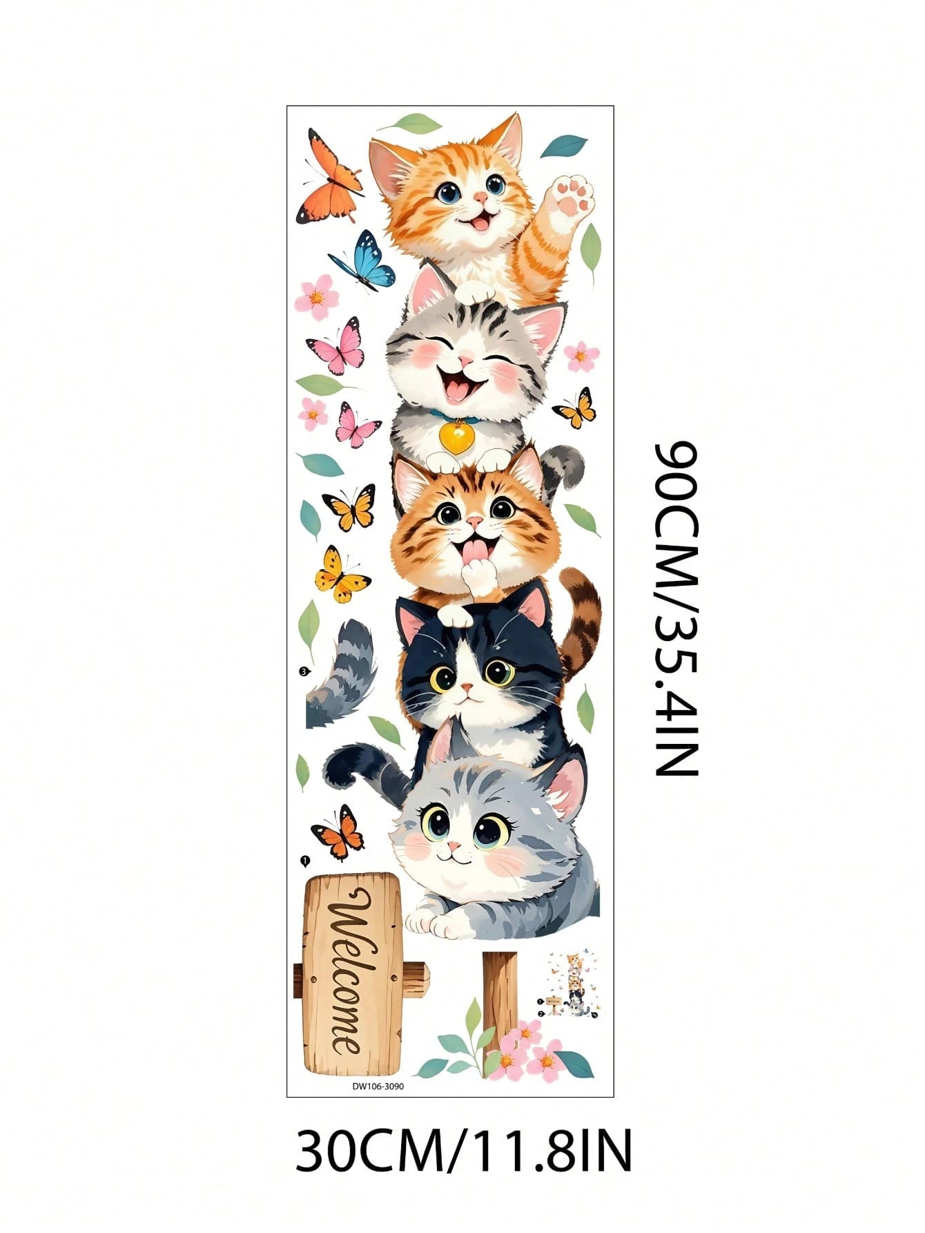 Children's Bedroom Cartoon Wall Stickers Self-Adhesive Wardrobe Door Renewal Stickers Cabinet Wall Playful Decor Stickers
