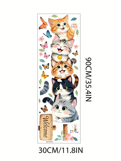 Children's Bedroom Cartoon Wall Stickers Self-Adhesive Wardrobe Door Renewal Stickers Cabinet Wall Playful Decor Stickers