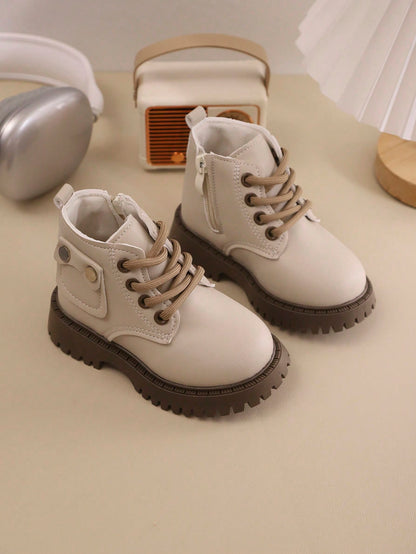 Children's Boots, Unisex, Autumn/Winter New Style, Zipper & Lace-Up, Fashionable & Elegant, Lightweight & Comfortable, Suitable For Outdoor Hiking. Boots