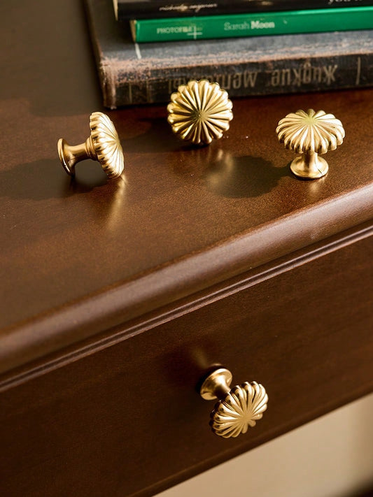Cirelle 2pcs Golden Pumpkin Handle] 2pcs Golden Pumpkin Handle, Wardrobe Furniture Door Knob, Drawer Cabinet Pulls