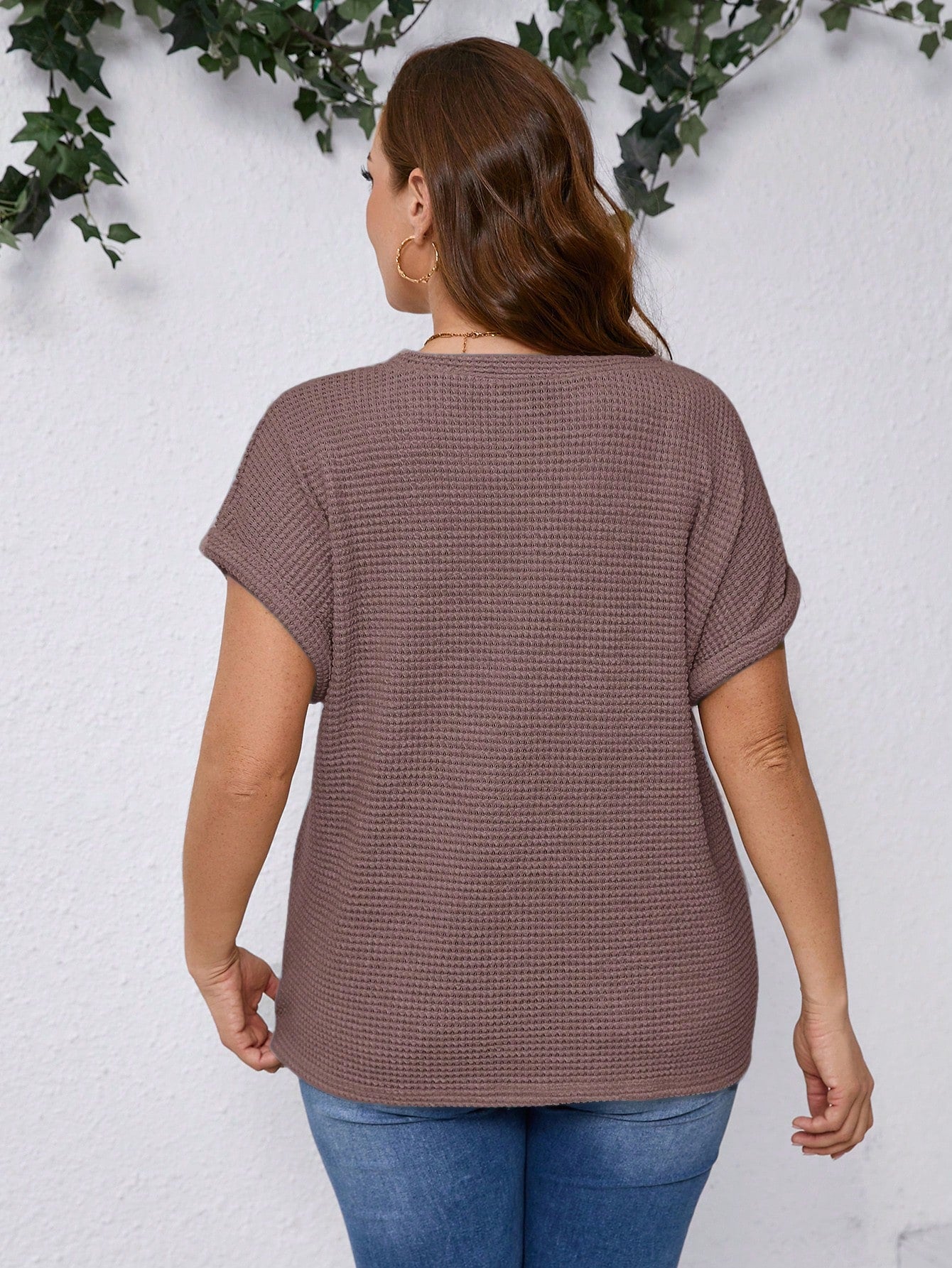 Clasi Plus Size Plain Simple Casual Round Neck Short Sleeve T-Shirt