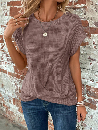 Clasi Plus Size Plain Simple Casual Round Neck Short Sleeve T-Shirt