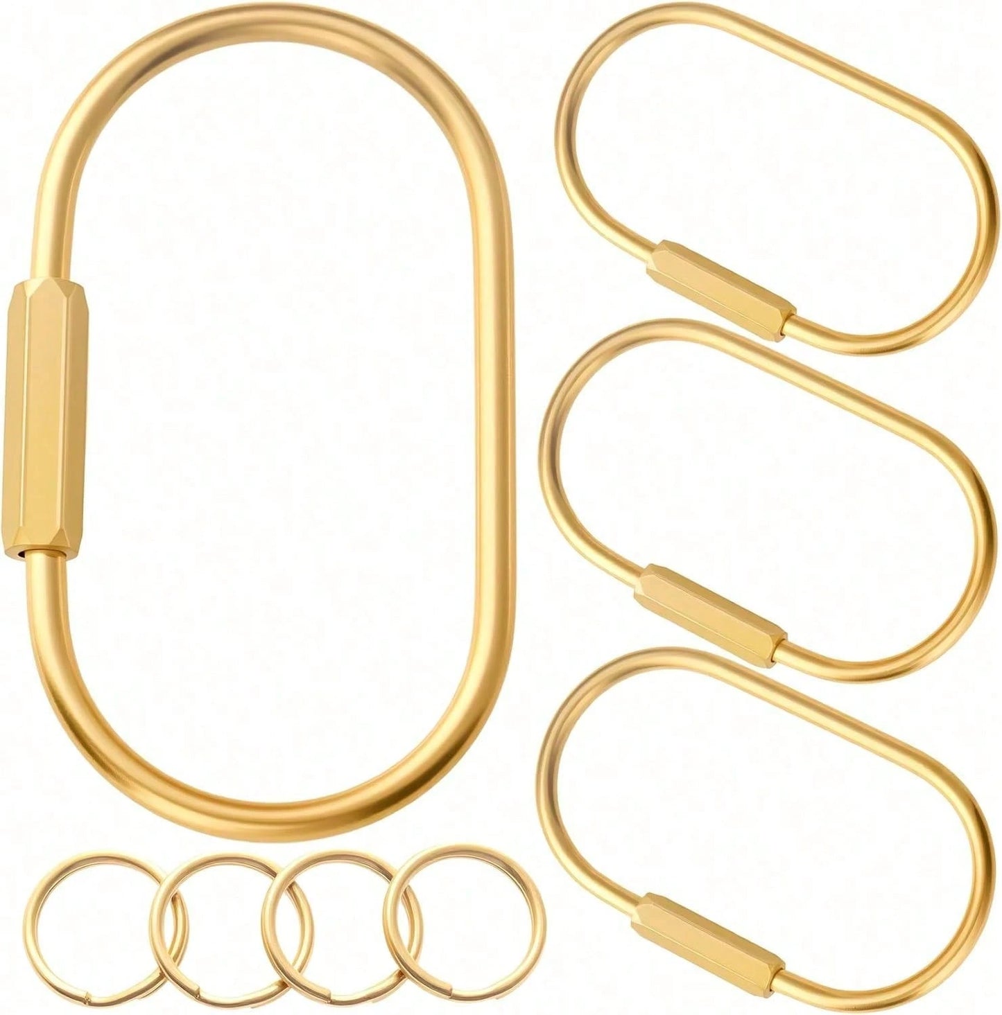 CMVFYL Gold Brass Key Rings, Purse Bag Charms For Handbags, Screw Lock Key Organizer, Carabiner Keychain Clip For Keys
