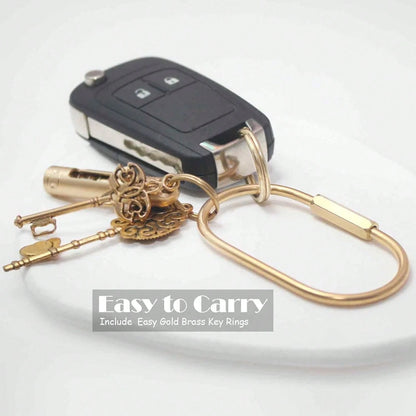 CMVFYL Gold Brass Key Rings, Purse Bag Charms For Handbags, Screw Lock Key Organizer, Carabiner Keychain Clip For Keys