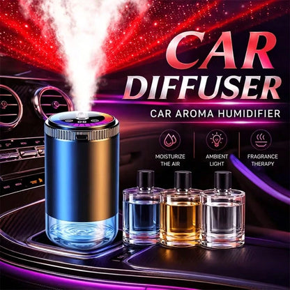 Colorful Music-Synced Car Essential Oil Humidifier Diffuser, Ultrasonic Wide-Angle All-Around Car Mist, Starry Sky Projection Light, Automatic Start And Stop, Three Adjustable Mist Levels, High-Qualit