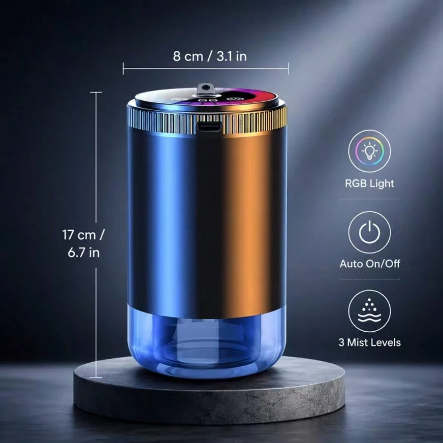Colorful Music-Synced Car Essential Oil Humidifier Diffuser, Ultrasonic Wide-Angle All-Around Car Mist, Starry Sky Projection Light, Automatic Start And Stop, Three Adjustable Mist Levels, High-Qualit