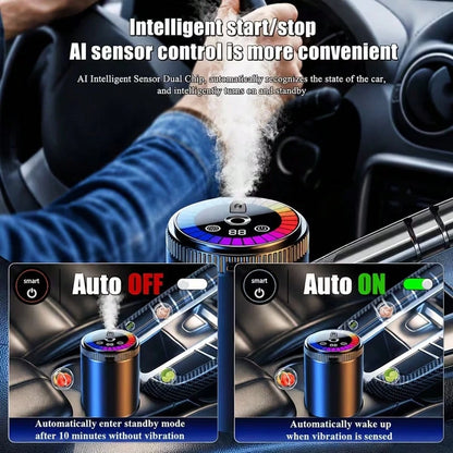 Colorful Music-Synced Car Essential Oil Humidifier Diffuser, Ultrasonic Wide-Angle All-Around Car Mist, Starry Sky Projection Light, Automatic Start And Stop, Three Adjustable Mist Levels, High-Qualit