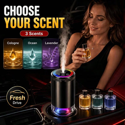 Colorful Music-Synced Car Essential Oil Humidifier Diffuser, Ultrasonic Wide-Angle All-Around Car Mist, Starry Sky Projection Light, Automatic Start And Stop, Three Adjustable Mist Levels, High-Qualit