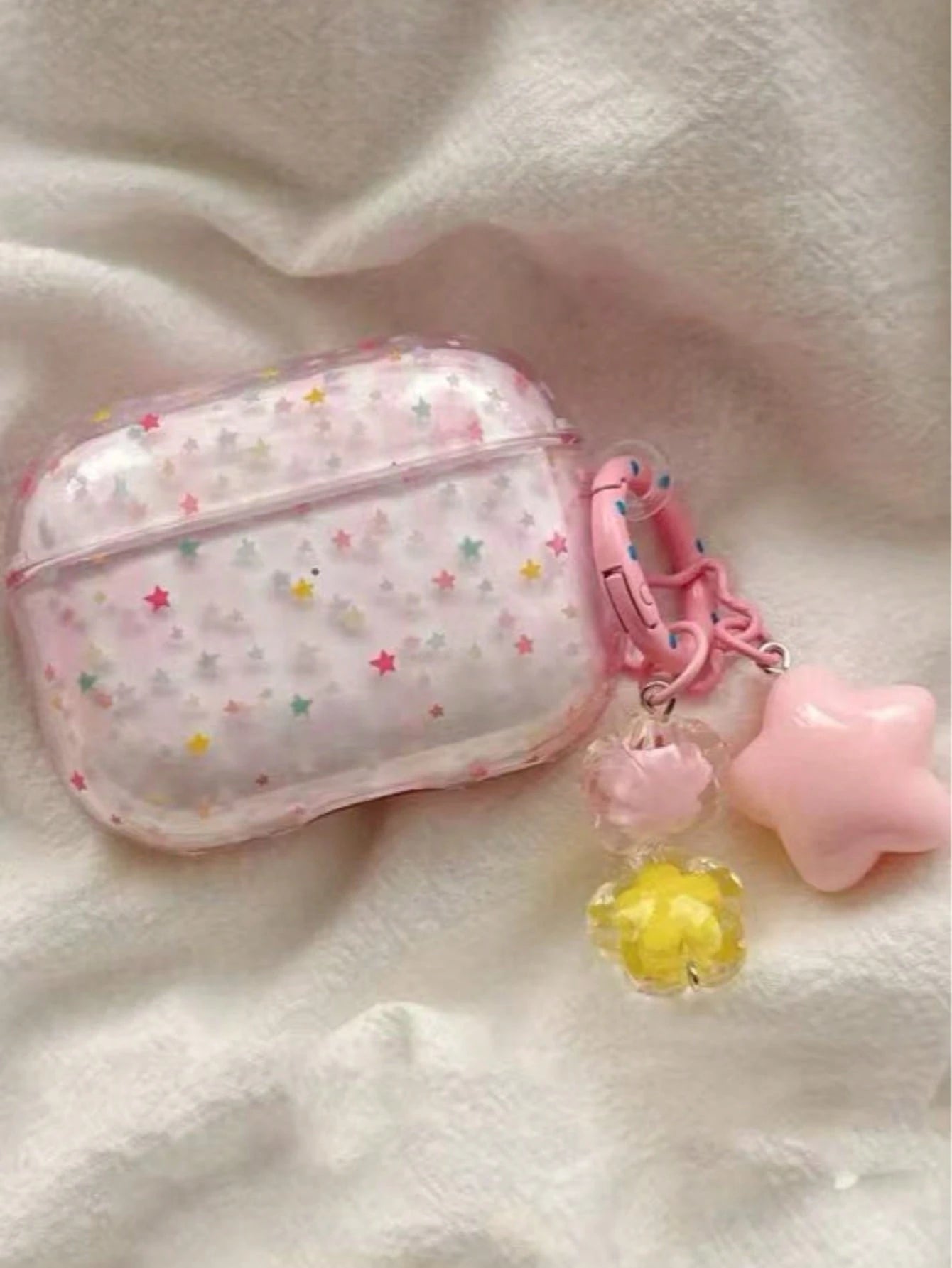 Colorful Star Decor 4/ Pro 3/ 2 Wireless Bluetooth Earphone Case, Soft Full Coverage Protective Cover For Girls