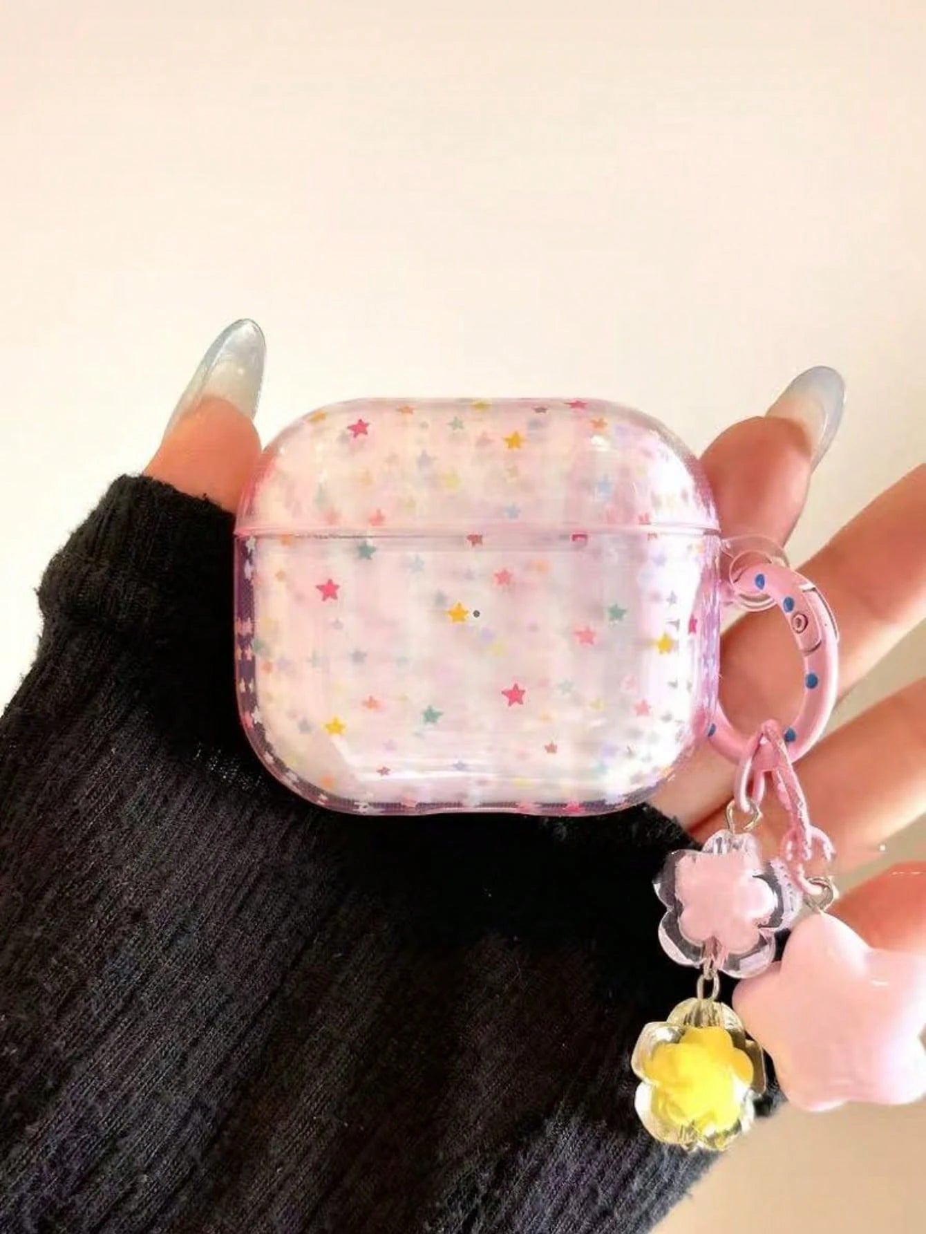 Colorful Star Decor 4/ Pro 3/ 2 Wireless Bluetooth Earphone Case, Soft Full Coverage Protective Cover For Girls