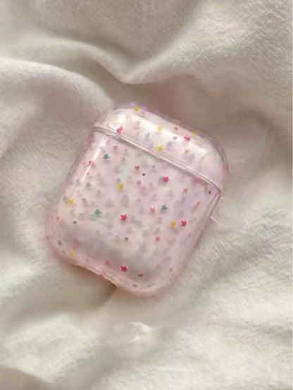 Colorful Star Decor 4/ Pro 3/ 2 Wireless Bluetooth Earphone Case, Soft Full Coverage Protective Cover For Girls