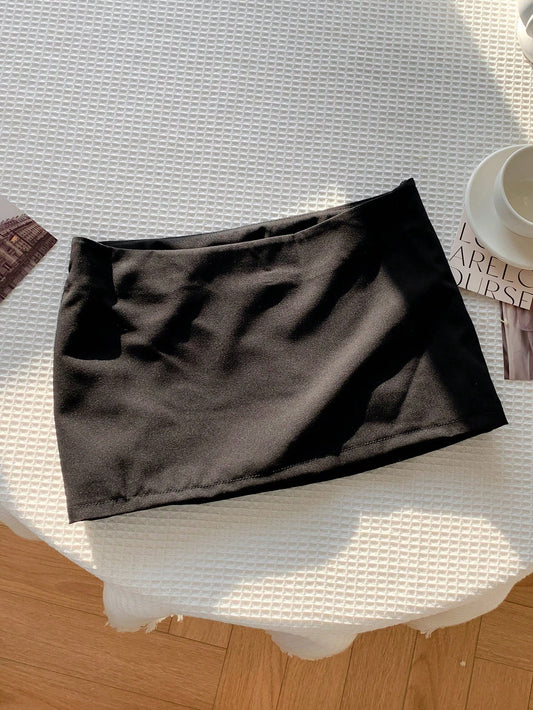 Comfortcana Ladies' Summer Casual Solid Color Low Waist Mini Skirt