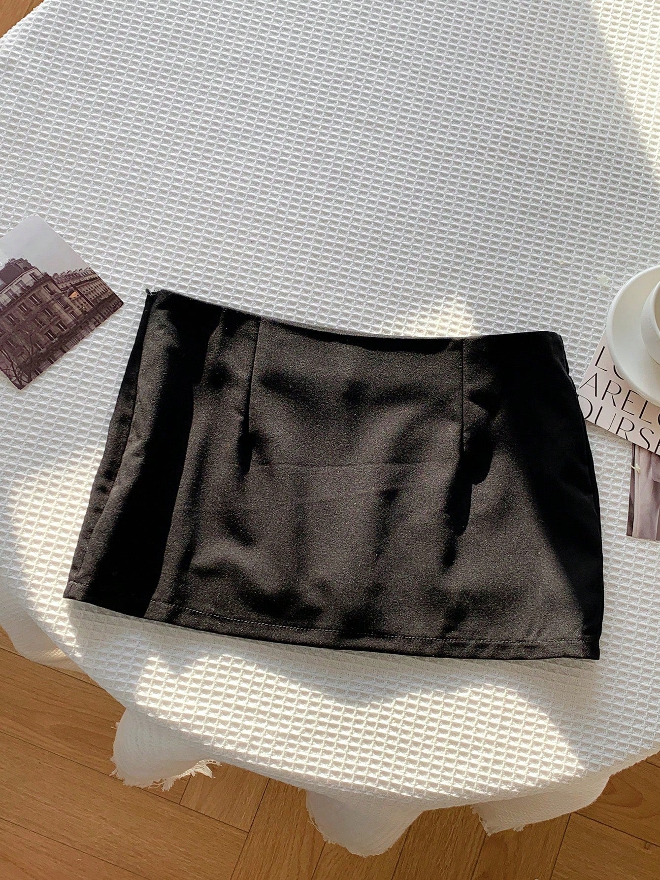 Comfortcana Ladies' Summer Casual Solid Color Low Waist Mini Skirt