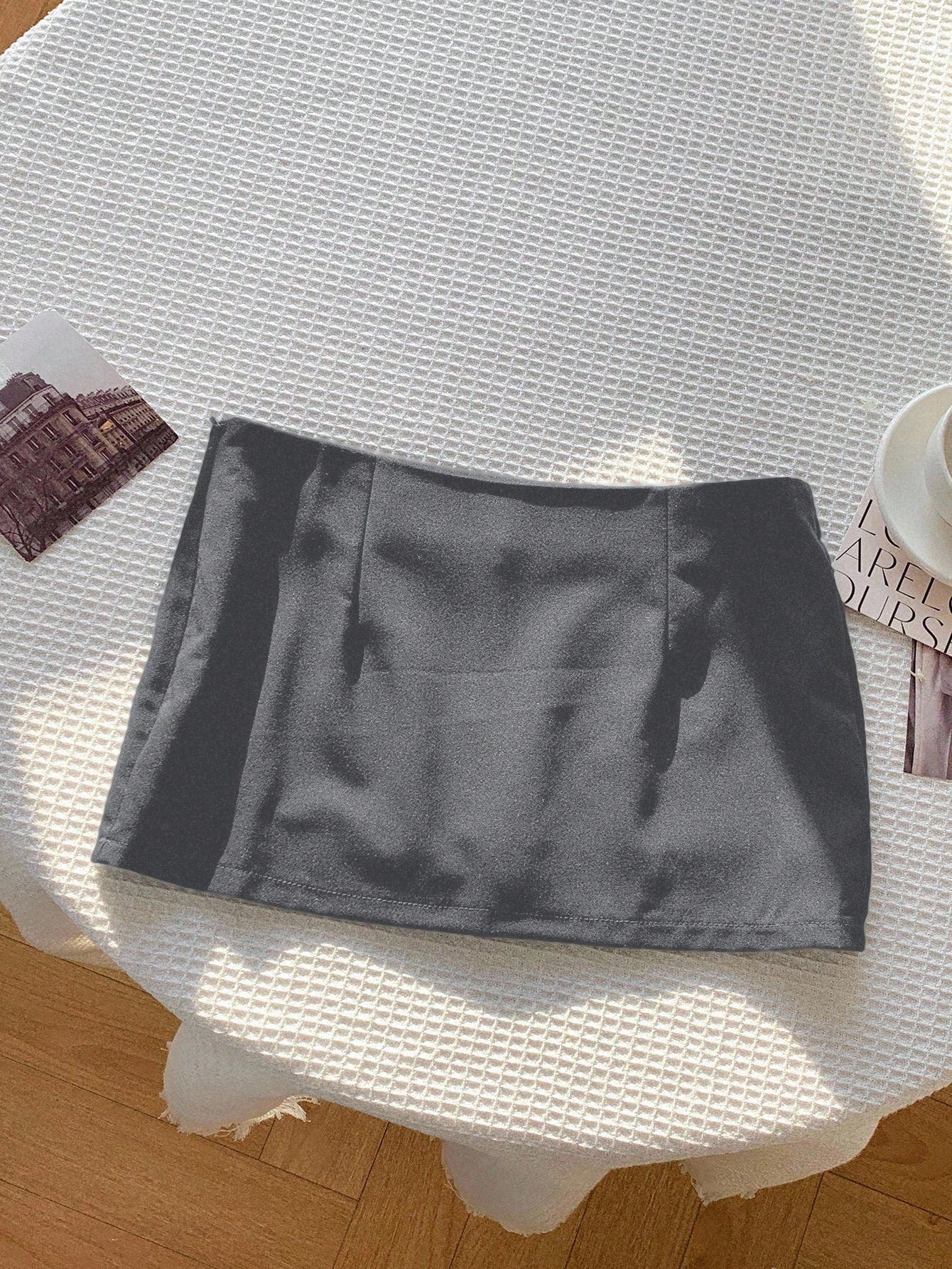 Comfortcana Ladies' Summer Casual Solid Color Low Waist Mini Skirt