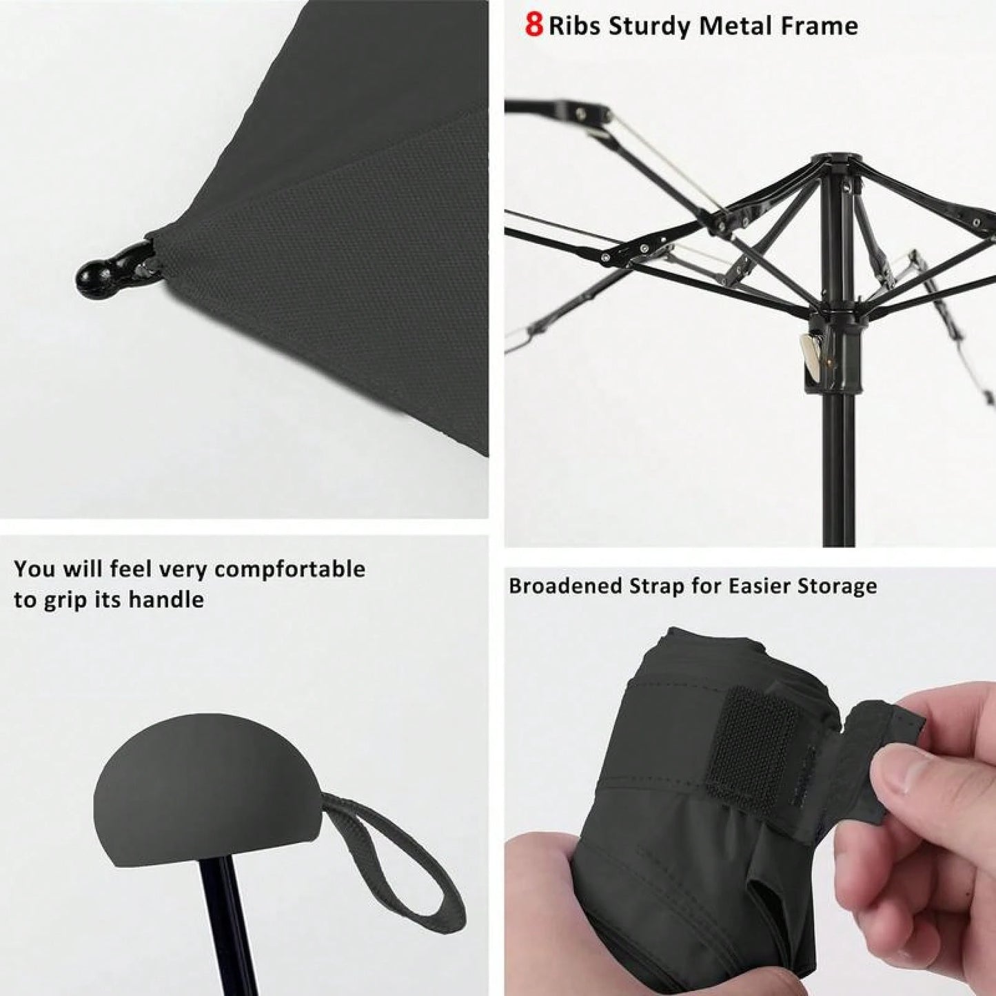 Compact Umbrella With Case| UPF 50+ Sun Defense, Lightweight, 6 Reinforced Ribs| Tiny Pocket Umbrella For Purse Or Bag, Women Kids,Travel, Outdoor