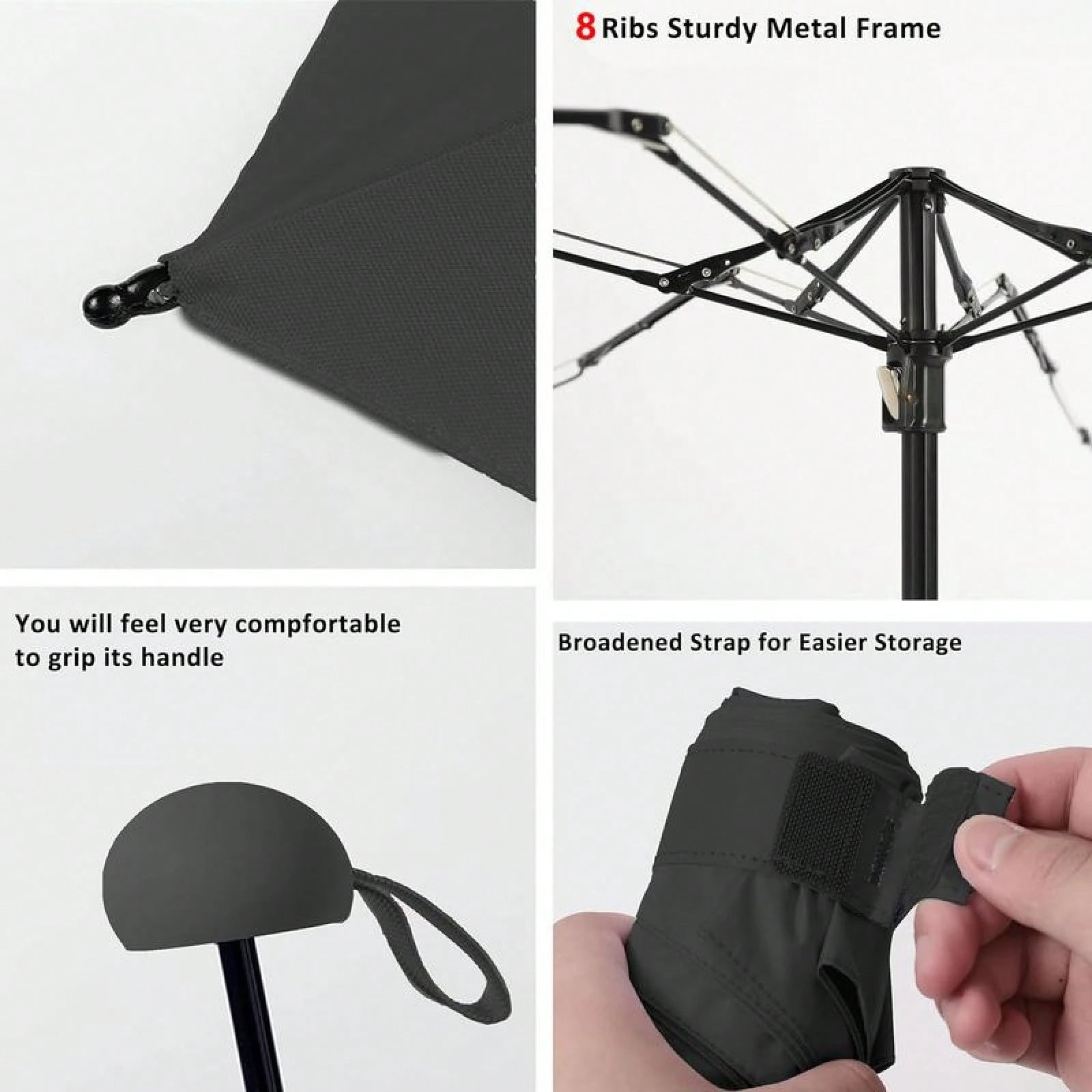 Compact Umbrella With Case| UPF 50+ Sun Defense, Lightweight, 6 Reinforced Ribs| Tiny Pocket Umbrella For Purse Or Bag, Women Kids,Travel, Outdoor