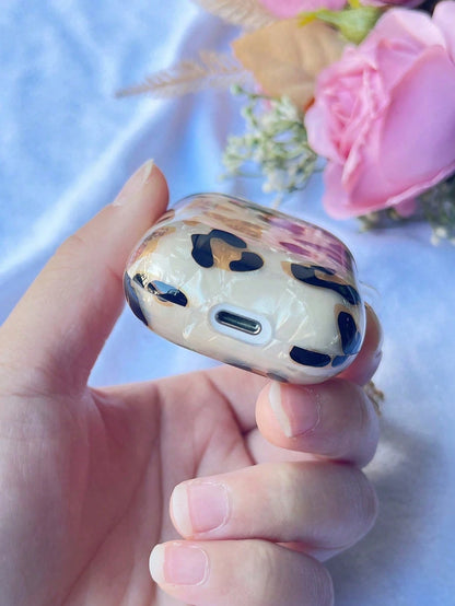 Compatible With AirPods 4 Pro 3 Protective Case Shell Pattern Leopard Print Gold Apple Bluetooth Earphone Case With Keychain For AirPods 1/2 Soft Shell For AirPods Pro 2 3rd Generation Earphone Case