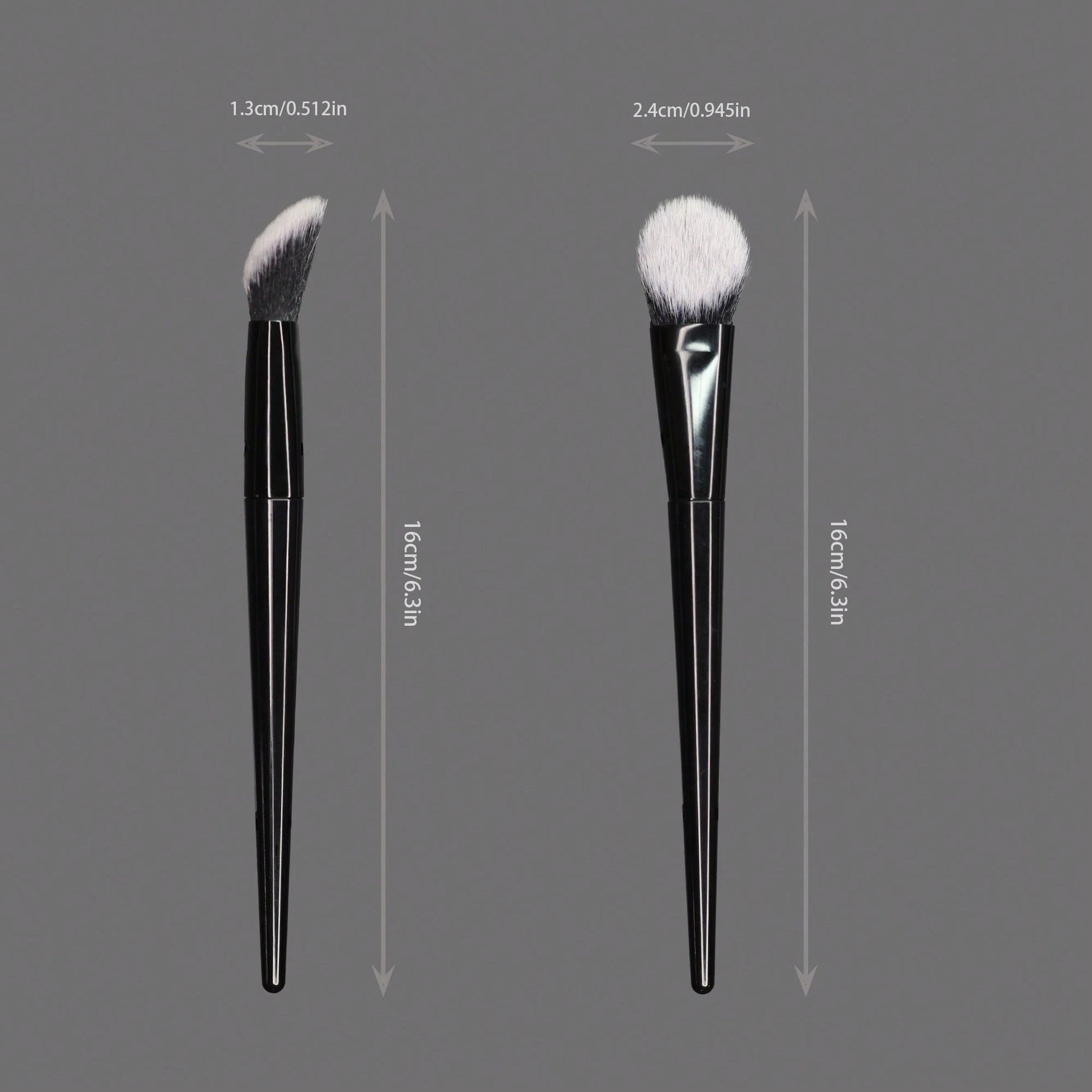 Contour Concealer Brush With Slanted Angled Ferrule And Large Curved Bristles, Available In 3 Colors. The Angled And Curved Design Effectively Fits The Contours Of The Face For Efficient Concealing.,F
