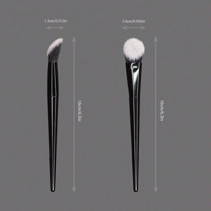 Contour Concealer Brush With Slanted Angled Ferrule And Large Curved Bristles, Available In 3 Colors. The Angled And Curved Design Effectively Fits The Contours Of The Face For Efficient Concealing.,F