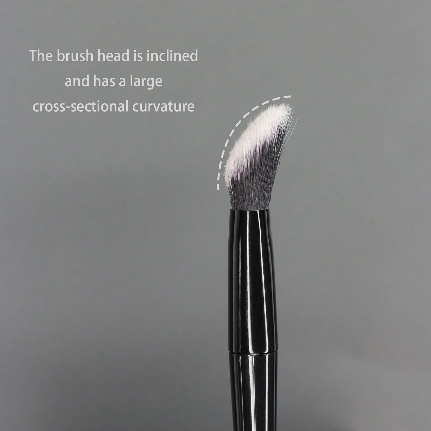Contour Concealer Brush With Slanted Angled Ferrule And Large Curved Bristles, Available In 3 Colors. The Angled And Curved Design Effectively Fits The Contours Of The Face For Efficient Concealing.,F