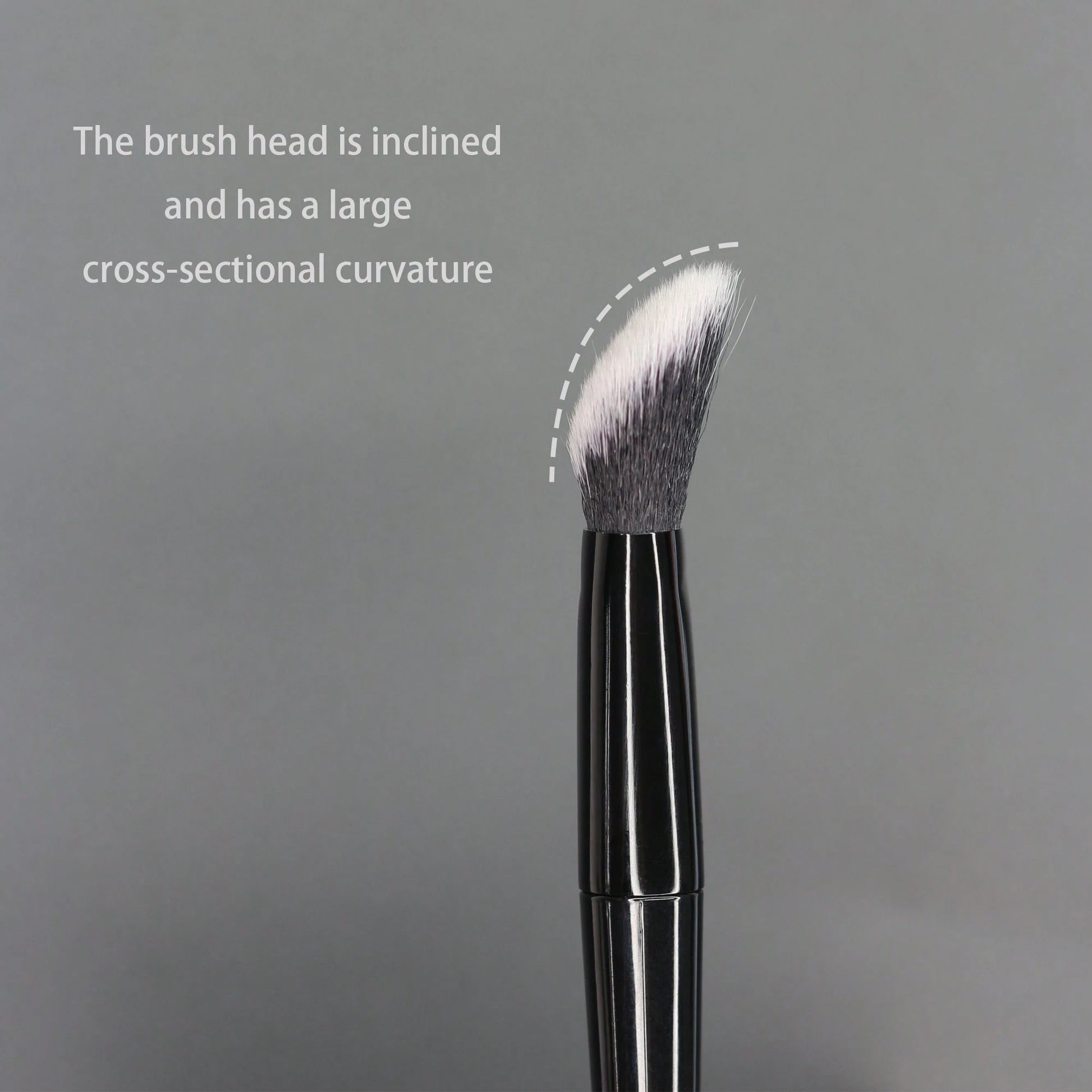Contour Concealer Brush With Slanted Angled Ferrule And Large Curved Bristles, Available In 3 Colors. The Angled And Curved Design Effectively Fits The Contours Of The Face For Efficient Concealing.,F