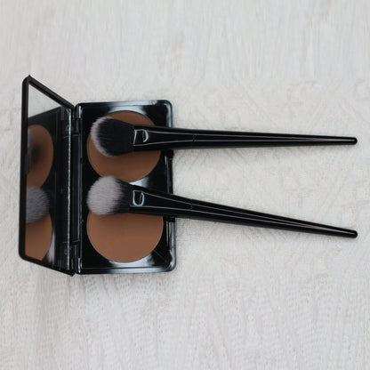 Contour Concealer Brush With Slanted Angled Ferrule And Large Curved Bristles, Available In 3 Colors. The Angled And Curved Design Effectively Fits The Contours Of The Face For Efficient Concealing.,F