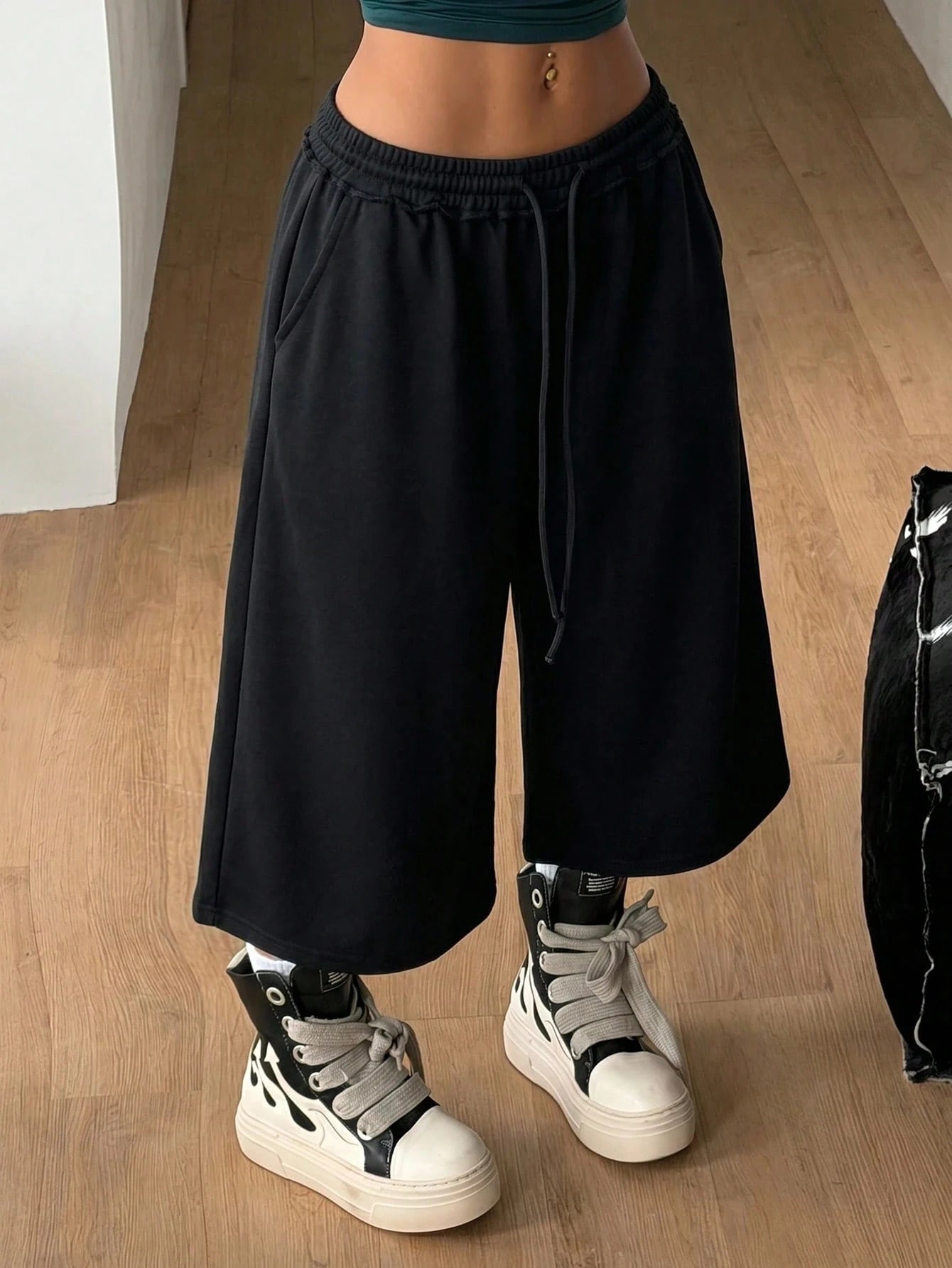 Coolane Summer Outfits For Women Streetwear Casual Vintage Sportswear Going Out Black Shorts,For Sporty,Gym,Run