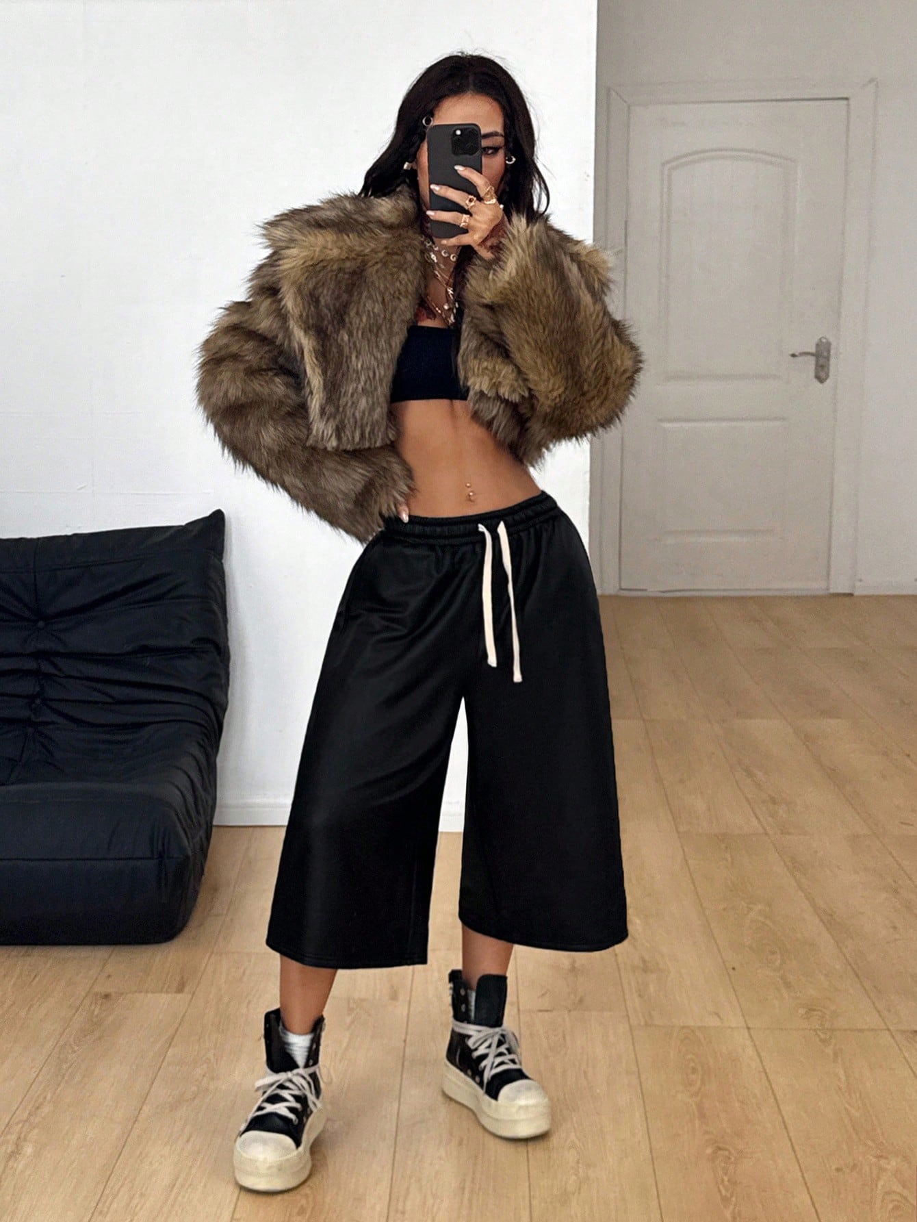 Coolane Summer Outfits For Women Streetwear Casual Vintage Sportswear Going Out Black Shorts,For Sporty,Gym,Run
