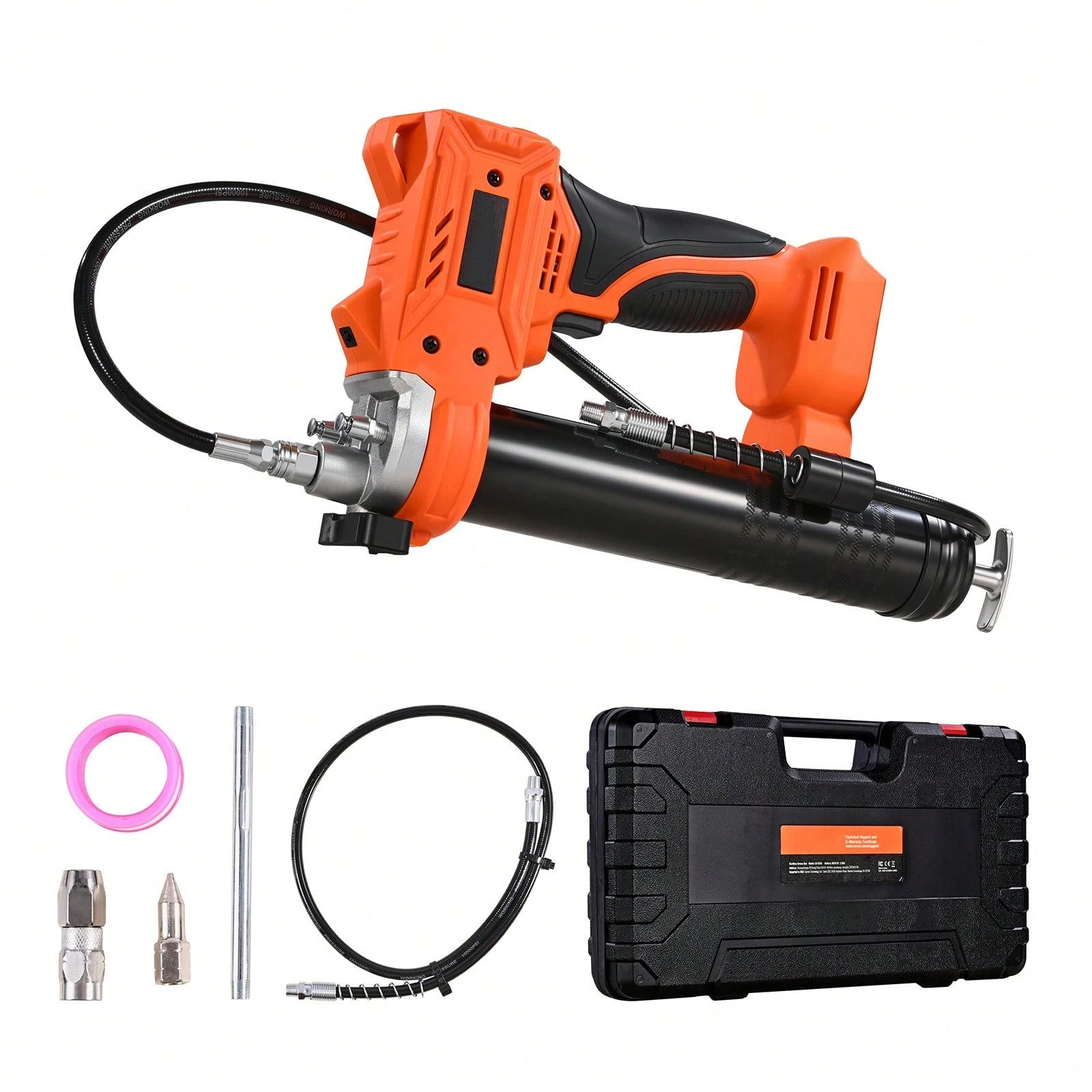 Cordless Grease Gun, 8000 PSI Max Pressure, Battery Operated Grease Gun With LED Light & 35.4-Inch Long Hose, Compatible With 18V Makita Batteries, For Greasing Vehicles Or Machines(Tool Only)