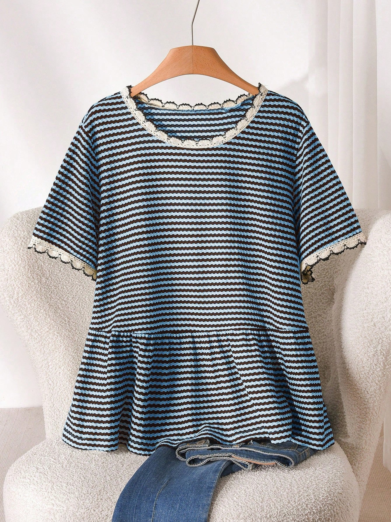 CosyJoli Plus Size Women Black And White Loose Short Sleeve Top, Casual Frenchy Elegant Women Clothing, Going Out Office Concert Tops Summer