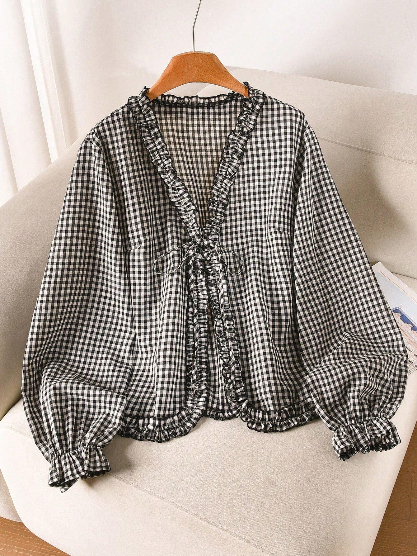 CosyJoli Plus Size Women's Plaid Casual Versatile Everyday Outing Shirt Casual Daily Going Out Blouse For Women Fall/Winter Casual Back To School Blouse Women