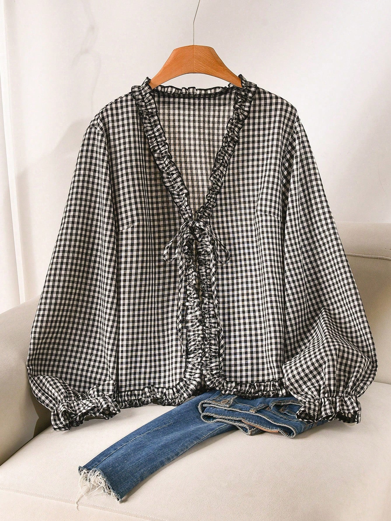 CosyJoli Plus Size Women's Plaid Casual Versatile Everyday Outing Shirt Casual Daily Going Out Blouse For Women Fall/Winter Casual Back To School Blouse Women