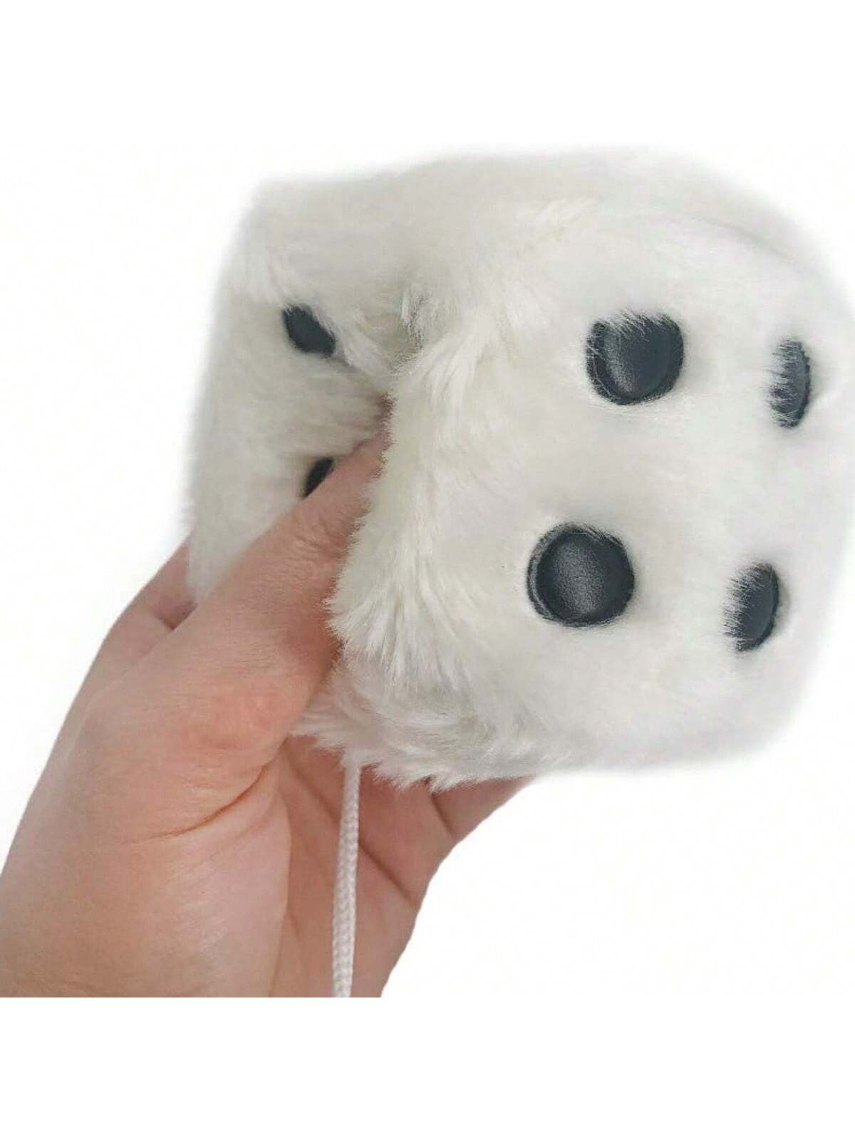 Couple Fuzzy Dice With Leather Dots Retro Car Mirror Hanging Accessories For Car Decoration