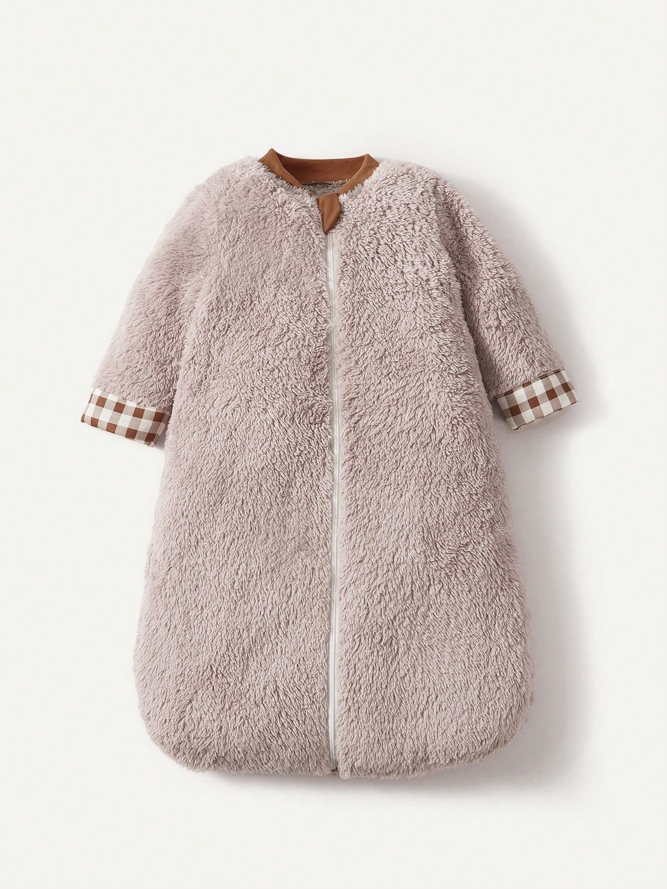 Cozy Pixies 1pc Baby Sleeping Bag, Thick Double-Sided Fleece, Long Sleeve With Ruffle Cuffs, Suitable For Newborns