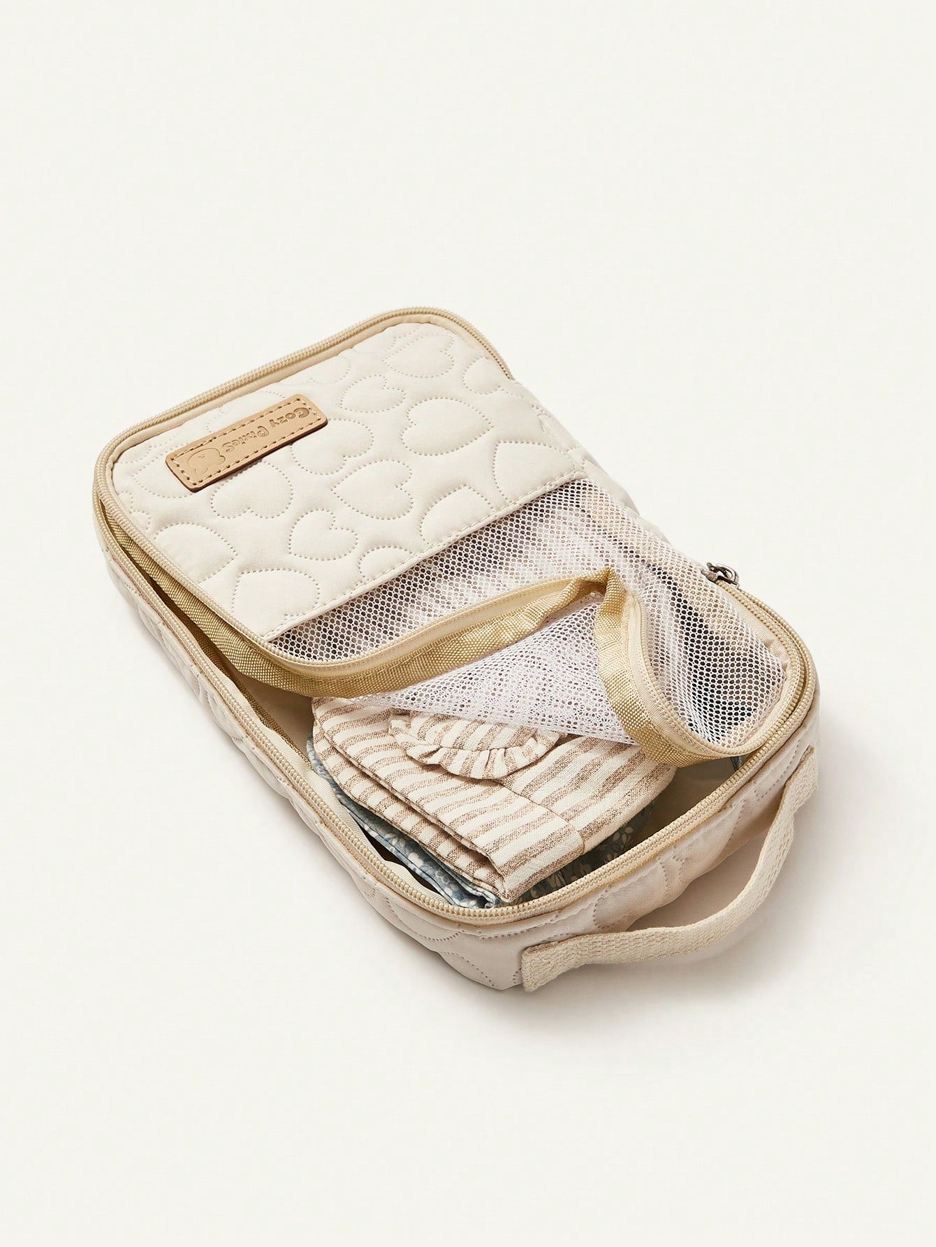 Cozy Pixies Beige Baby Diaper Bag, For Diaper And Outfit Storage, Can Be Placed In Mommy Bag