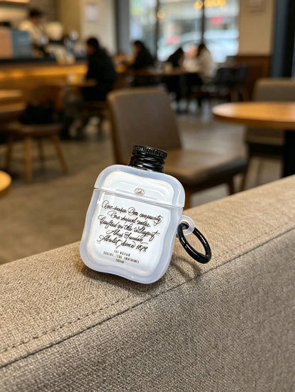 Creative Wine Bottle Letter With Lid Earphone Case Protective Cover Pro2 Wine Bottle Shape Matte Transparent Compatible With Apple Models Apple 1/2 Generation, PRO, 3 Generation, PRO 2, 4 Generation