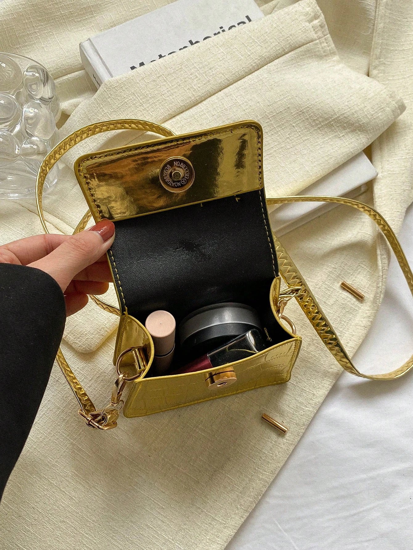 Crocodile Pattern Mini Handbag, Crossbody Bag
